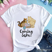 Carregar imagem no visualizador da galeria, Pregnancy Announcement With Pooh & Tiger T-Shirt, Coming Soon Tee for Expecting Moms