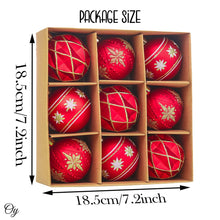 Carregar imagem no visualizador da galeria, Red and Gold Unique Shatterproof Ornament Bauble Set