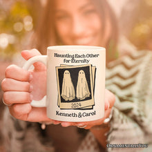 Load image into Gallery viewer, Retro Ghost Picture Haunting Eachother for Eternity, Personalized Mug, Vintage Halloween Gift for Couples