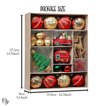 Carregar imagem no visualizador da galeria, Rustic Christmas Adventure Ornament Bauble 60 Piece Set, Camping Truck, Acorns, Woods Theme