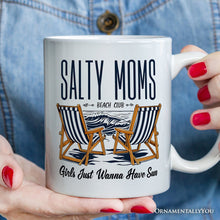 Carregar imagem no visualizador da galeria, Salty Moms Beach Club Personalized Mug, Retro Summer Cool Mothers Gift With Custom Name