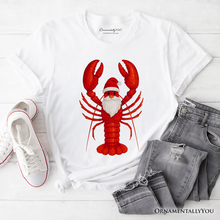 Carregar imagem no visualizador da galeria, Santa Claws Lobster T-Shirt, Funny Pun Coastal Christmas Holiday Tee