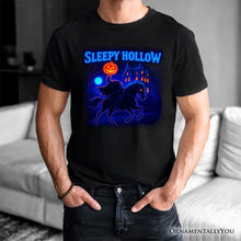 Load image into Gallery viewer, Sleepy Hollow Headless Horseman T-Shirt, Neon Retro Halloween Tee for Spooky Season