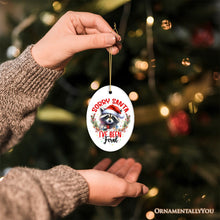 Load image into Gallery viewer, Sorry Santa I've Been Feral Ornament, Funny Raccoon Christmas Gift and Decor
