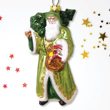 Carregar imagem no visualizador da galeria, Spirit of the Forest Father Santa Victorian Glass Christmas Ornament