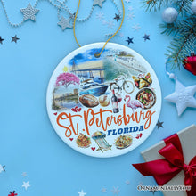 Carregar imagem no visualizador da galeria, St. Petersburg Christmas Ornament, Florida's Gulf Coast City Souvenir and Decor