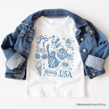 Load image into Gallery viewer, USA Liberty Retro Coquette T-Shirt, 1776 Patriotic 4th of July Tee