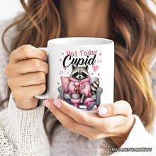 Carregar imagem no visualizador da galeria, Valentines Snarky Racoon Personalized Mug, Not Today Cupid, Sarcastic Funny Racoon Lover Gift With Custom Name