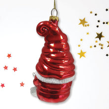 Carregar imagem no visualizador da galeria, Vibrant Santa Gnome Glass Christmas Ornament