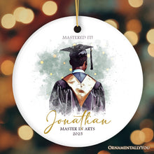 Load image into Gallery viewer, Artistic Graduation Gift Personalized Ornament, Watercolor Art Style Male Student