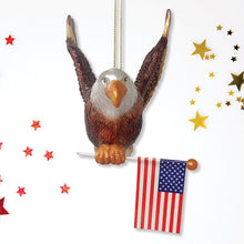 Load image into Gallery viewer, American Bald Eagle Patriotic Glass Ornament, USA Flag Christmas Decor