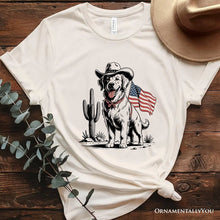 Load image into Gallery viewer, American Cowboy Dog T-Shirt, Western 4th of July Tee for Pet Lovers