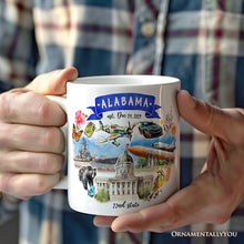 Load image into Gallery viewer, Artistic Alabama State Themes and Landmarks Personalized Mug With Custom Name