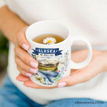 Load image into Gallery viewer, Artistic Alaska State Themes and Landmarks Personalized Mug With Custom Name