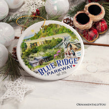 Carregar imagem no visualizador da galeria, Artistic Blue Ridge Parkway Ceramic Ornament, US Travel Souvenir and Christmas Gift