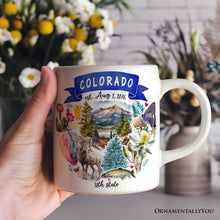 Load image into Gallery viewer, Artistic Colorado State Themes and Landmarks Personalized Mug With Custom Name