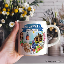 Load image into Gallery viewer, Artistic Delaware State Themes and Landmarks Personalized Mug With Custom Name