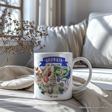 Load image into Gallery viewer, Artistic Georgia State Themes and Landmarks Personalized Mug With Custom Name