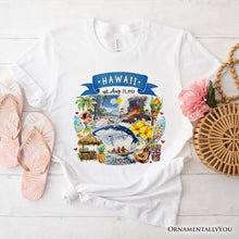 Load image into Gallery viewer, Artistic Hawaii State Themes and Landmarks T-Shirt, Tee for History and Travel Lovers