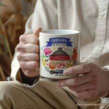 Load image into Gallery viewer, Artistic Indiana State Themes and Landmarks Personalized Mug With Custom Name