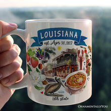 Carregar imagem no visualizador da galeria, Artistic Louisiana State Themes and Landmarks Personalized Mug With Custom Name