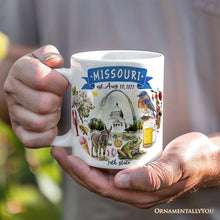 Load image into Gallery viewer, Artistic Missouri State Themes and Landmarks Personalized Mug With Custom Name