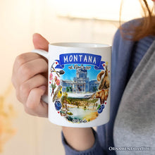 Carregar imagem no visualizador da galeria, Artistic Montana State Themes and Landmarks Personalized Mug With Custom Name