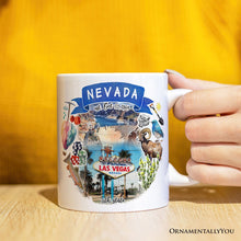 Load image into Gallery viewer, Artistic Nevada State Themes and Landmarks Personalized Mug With Custom Name