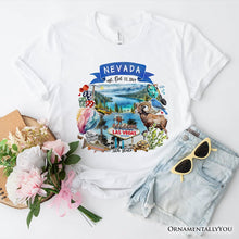 Load image into Gallery viewer, Artistic Nevada State Themes and Landmarks T-Shirt, Tee for History and Travel Lovers