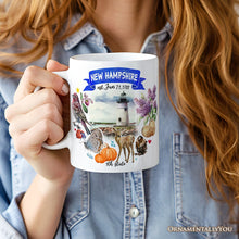 Cargar imagen en el visor de la galería, Artistic New Hampshire State Themes and Landmarks Personalized Mug With Custom Name