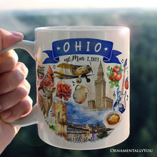 Carregar imagem no visualizador da galeria, Artistic Ohio State Themes and Landmarks Personalized Mug With Custom Name
