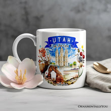 Carregar imagem no visualizador da galeria, Artistic Utah State Themes and Landmarks Personalized Mug With Custom Name