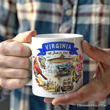 Carregar imagem no visualizador da galeria, Artistic Virginia State Themes and Landmarks Personalized Mug With Custom Name