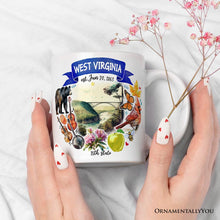 Cargar imagen en el visor de la galería, Artistic West Virginia State Themes and Landmarks Personalized Mug With Custom Name