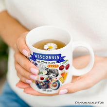 Carregar imagem no visualizador da galeria, Artistic Wisconsin State Themes and Landmarks Personalized Mug With Custom Name