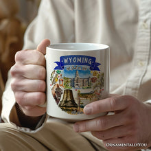 Carregar imagem no visualizador da galeria, Artistic Wyoming State Themes and Landmarks Personalized Mug With Custom Name