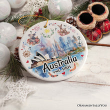 Carregar imagem no visualizador da galeria, Australia Artistic Watercolor Painting Ornament, Christmas Holiday Gift