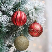 Cargar imagen en el visor de la galería, Charming Set of 35 Red and Gold Color Ornament Baubles, Christmas Tree Set