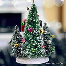 Cargar imagen en el visor de la galería, Christmas Tree Killer Funny Black Cat Glass Christmas Ornament, Whimsical Funny Tree Decor