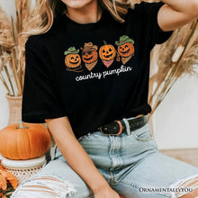Load image into Gallery viewer, Country Pumpkin Rustic T-Shirt, Cute Fall Tee for Autumn Season