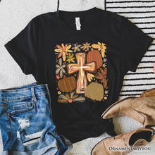 Carregar imagem no visualizador da galeria, Fall Blessings T-Shirt, Autumn Christian Faith Tee