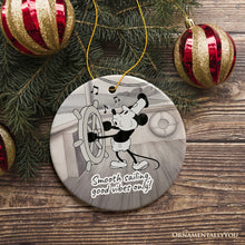 Load image into Gallery viewer, Funny Mouse Sailing Quotes Ornament, Classic Steamboat Willie Christmas Keepsake and Decor