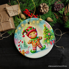 Load image into Gallery viewer, Gingerbread Man as a Christmas Elf Ornament, Magical Holiday Gift and Tree Decor