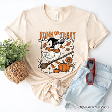 Carregar imagem no visualizador da galeria, Honk or Treat Goose T-Shirt, Hilarious Halloween Tee for Silly Bird Enthusiasts
