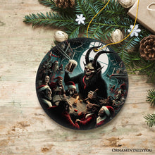 Carregar imagem no visualizador da galeria, Krampus’s Unholy Revelry Ornament, Dark Folklore Celebration and Spooky Decor