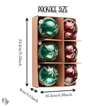 Carregar imagem no visualizador da galeria, Majestic Gold Glittered Floral Bauble Christmas Ornament Set, 6 Pieces of Maroon and Green Round Tree Balls