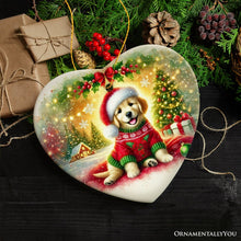 Carregar imagem no visualizador da galeria, Majestic Golden Retriever with Santa Hat Ornament, Delightful Christmas Gift and Decor