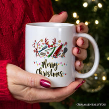 Carregar imagem no visualizador da galeria, Personalized Mug Barber Buffalo Plaid Christmas, Barbershop Gift