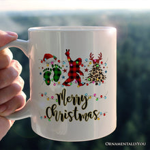 Carregar imagem no visualizador da galeria, Personalized Mug Bigfoot Buffalo Plaid Christmas, Sasquatch Holiday Decoration