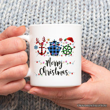 Carregar imagem no visualizador da galeria, Personalized Mug Cruise Vacation Buffalo Plaid Christmas Gift